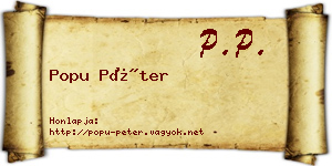 Popu Péter névjegykártya